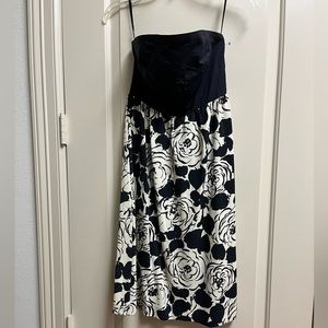 Anthropologie Deletta Navy Floral Pattern Dress